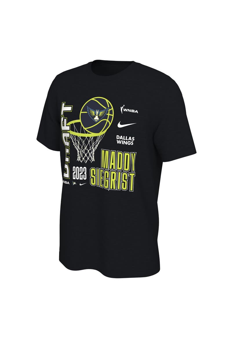 Unisex Nike Maddy Siegrist Black Dallas Wings 2023 WNBA Draft Name & Number T-Shirt, Alternate, color, Black