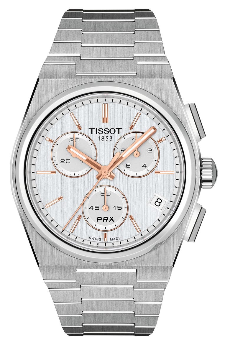 PRX Chronograph Bracelet Watch, Main, color, SILVER