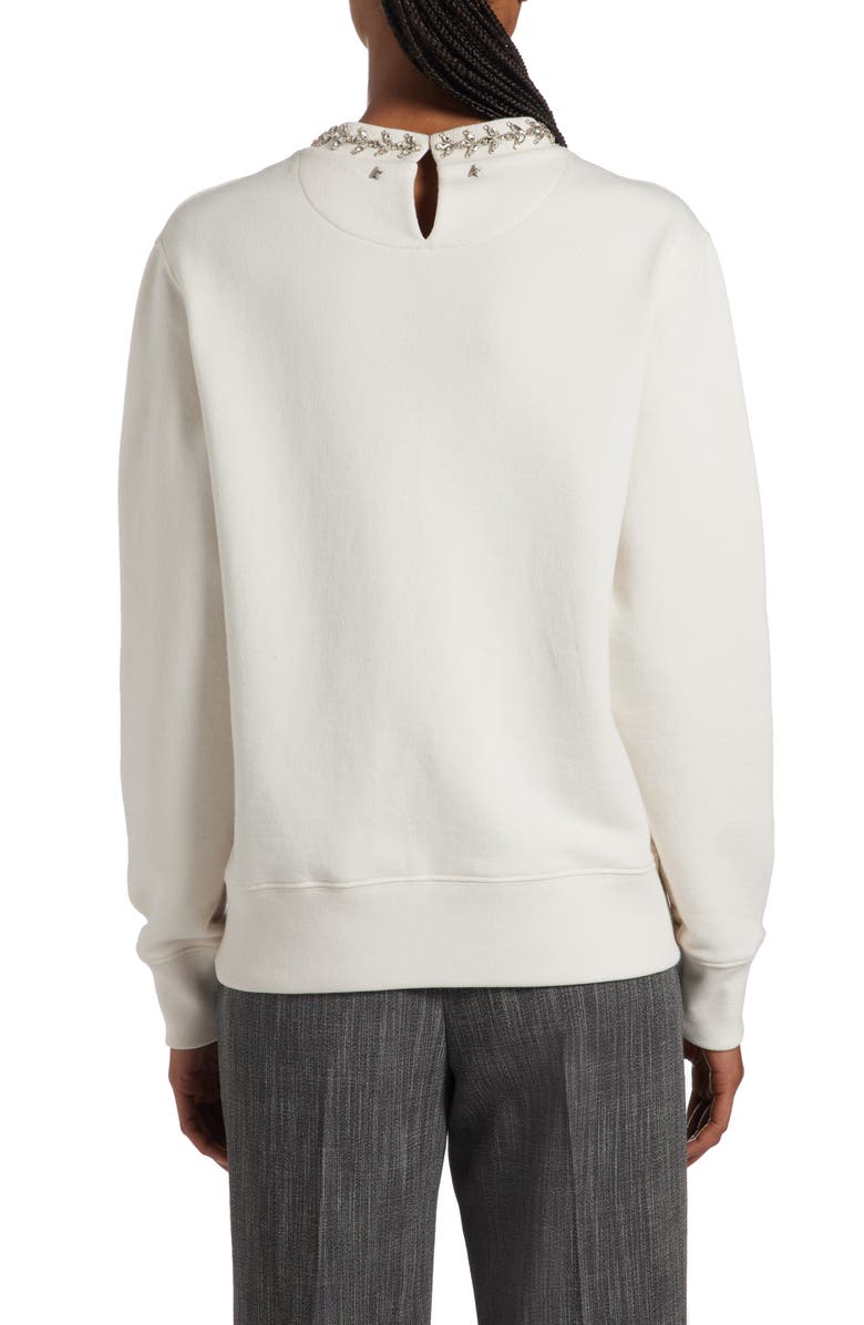 Golden Goose Crystal Embellished Cotton Crewneck Sweatshirt, Alternate, color,