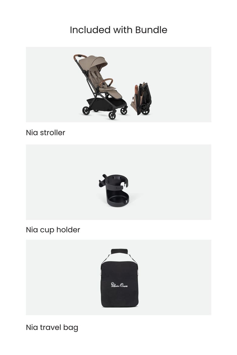 Nia Compact Travel Stroller Bundle (Nordstrom Exclusive), Alternate, color, CHAMPAGNE