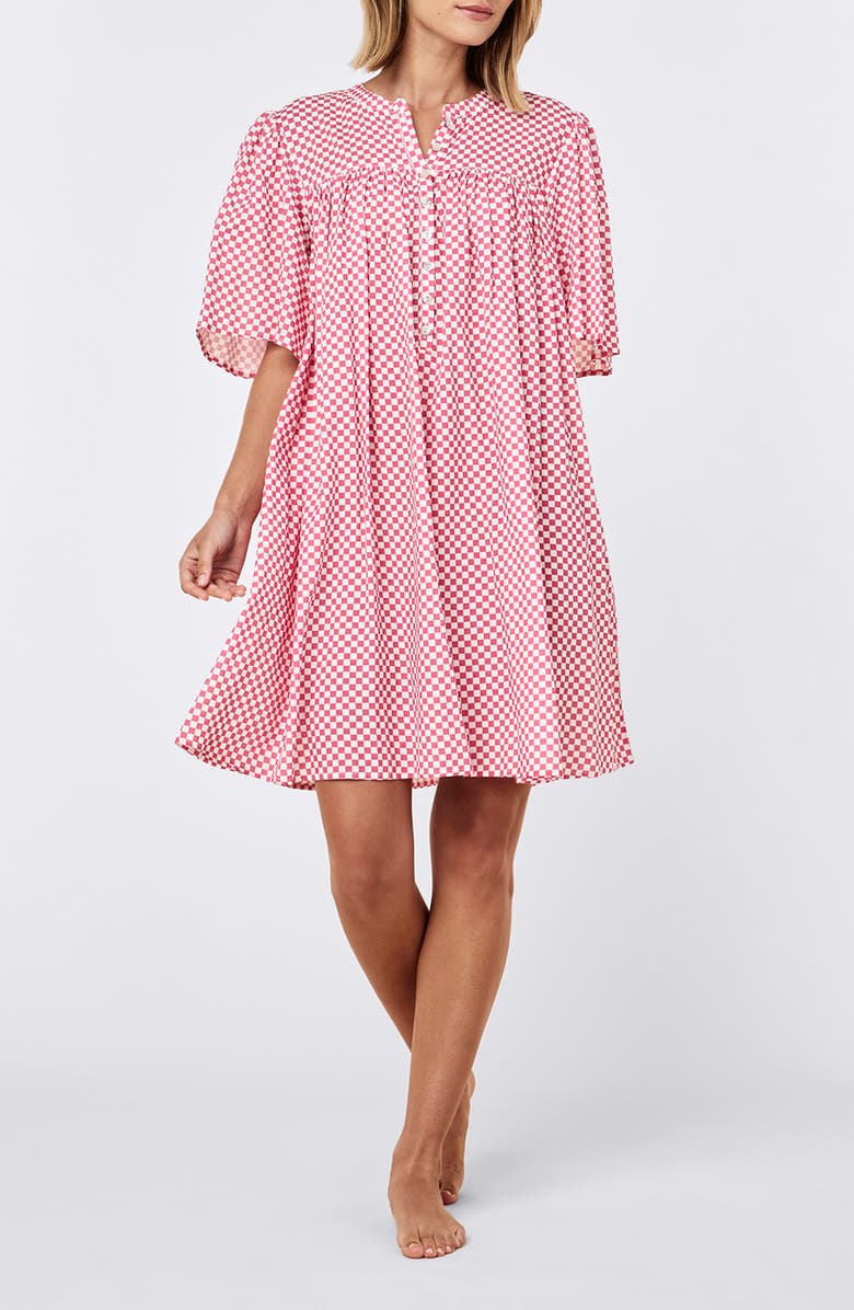 Papinelle Anais Gathered Nightie Nightgown, Alternate, color, Raspberry