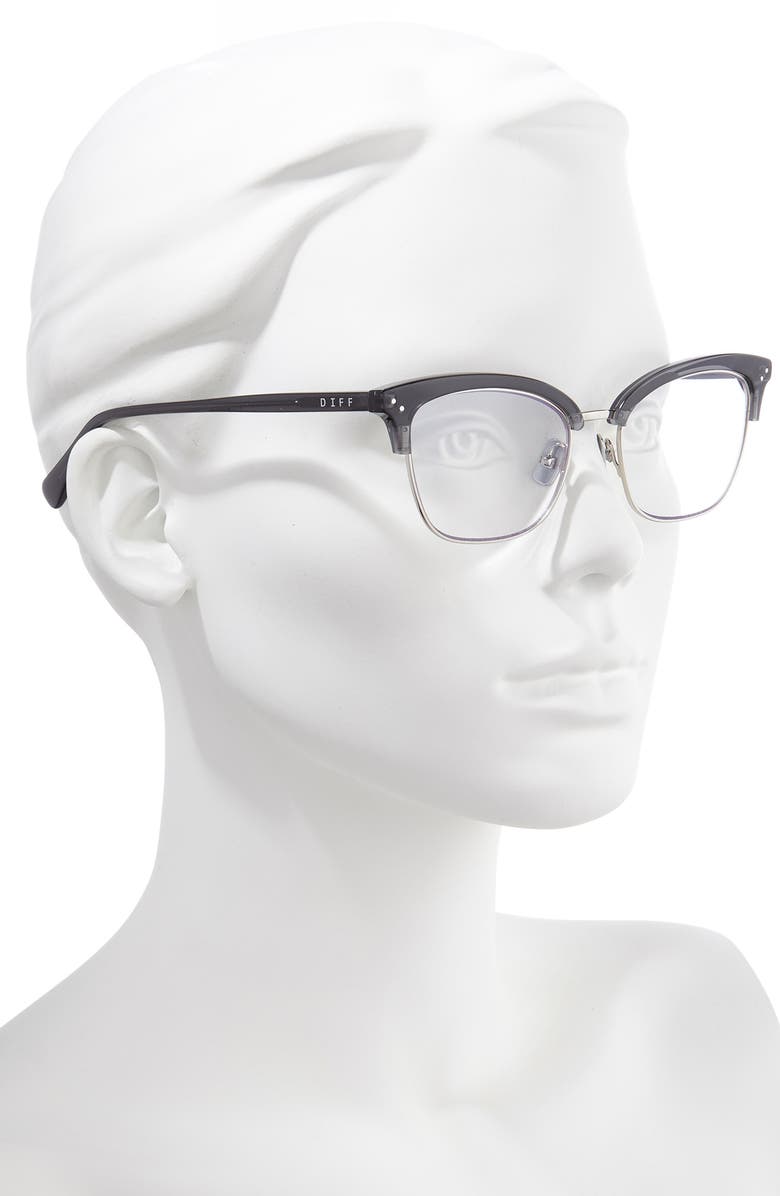 DIFF Lucy 51mm Blue Light Blocking Cat Eye Glasses, Alternate, color,