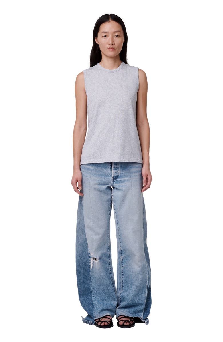 Another Tomorrow SLEEVELESS TEE, Alternate, color, Heather Grey