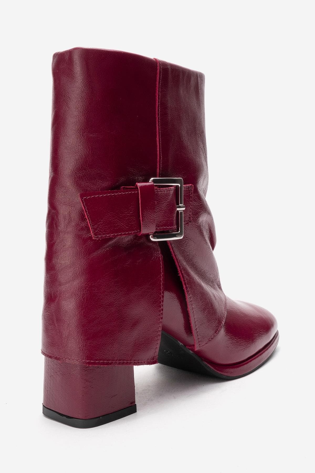 Lore Leather Block Heel Boot, Alternate, color, Burgundy Patent