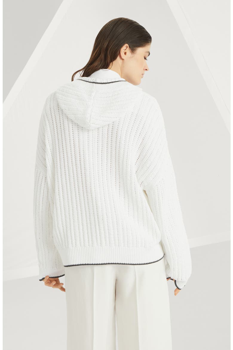 Sweatshirt with monili, Alternate, color, White