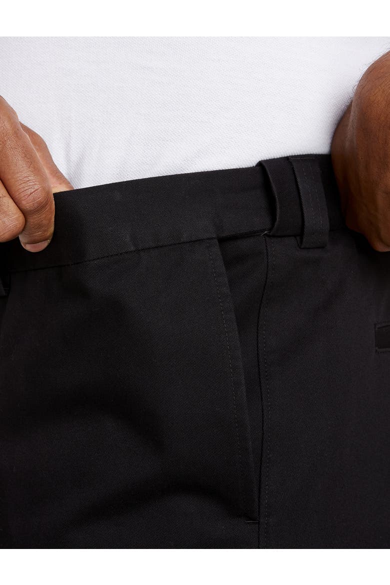 Big & Tall Flat-Front Twill Pants, Alternate, color, BLACK