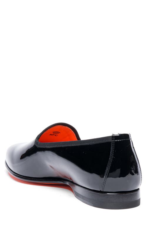 Santoni Andrea Black Patent Leather Loafers In Black
