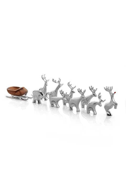 Mini Reindeer 10-Piece Figurine Set