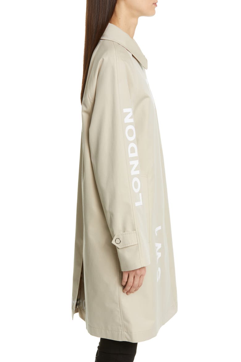 Antonia Logo Print Cotton Gabardine Car Coat, Alternate, color, STONE