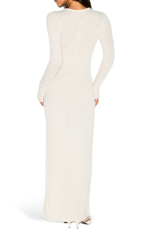 Skims Featherweight Cashmere Long Sleeve Maxi Dress In White