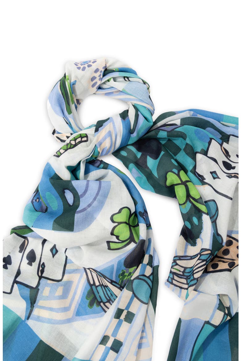 Lucky Charm Cotton Scarf, Alternate, color, BLUE