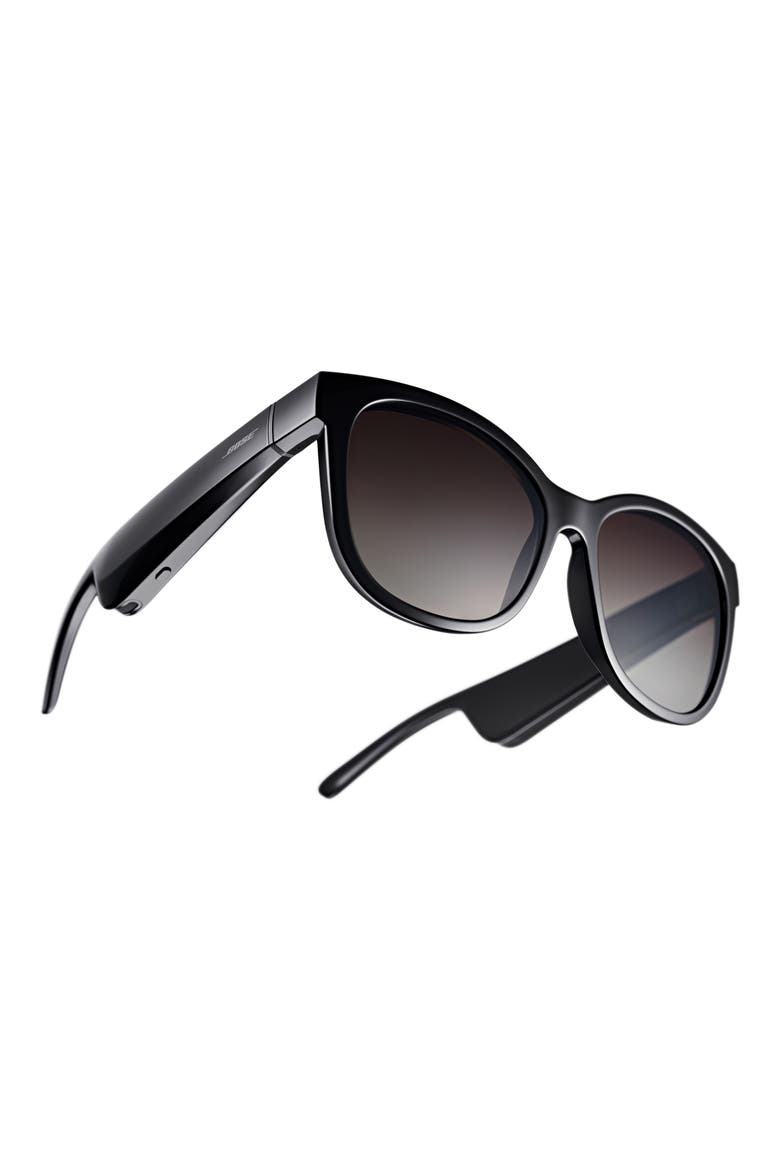 Frames Soprano 55mm Polarized Cat Eye Audio Sunglasses, Alternate, color, BLACK