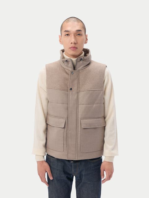 Drawstring Collar Cashmere Vest