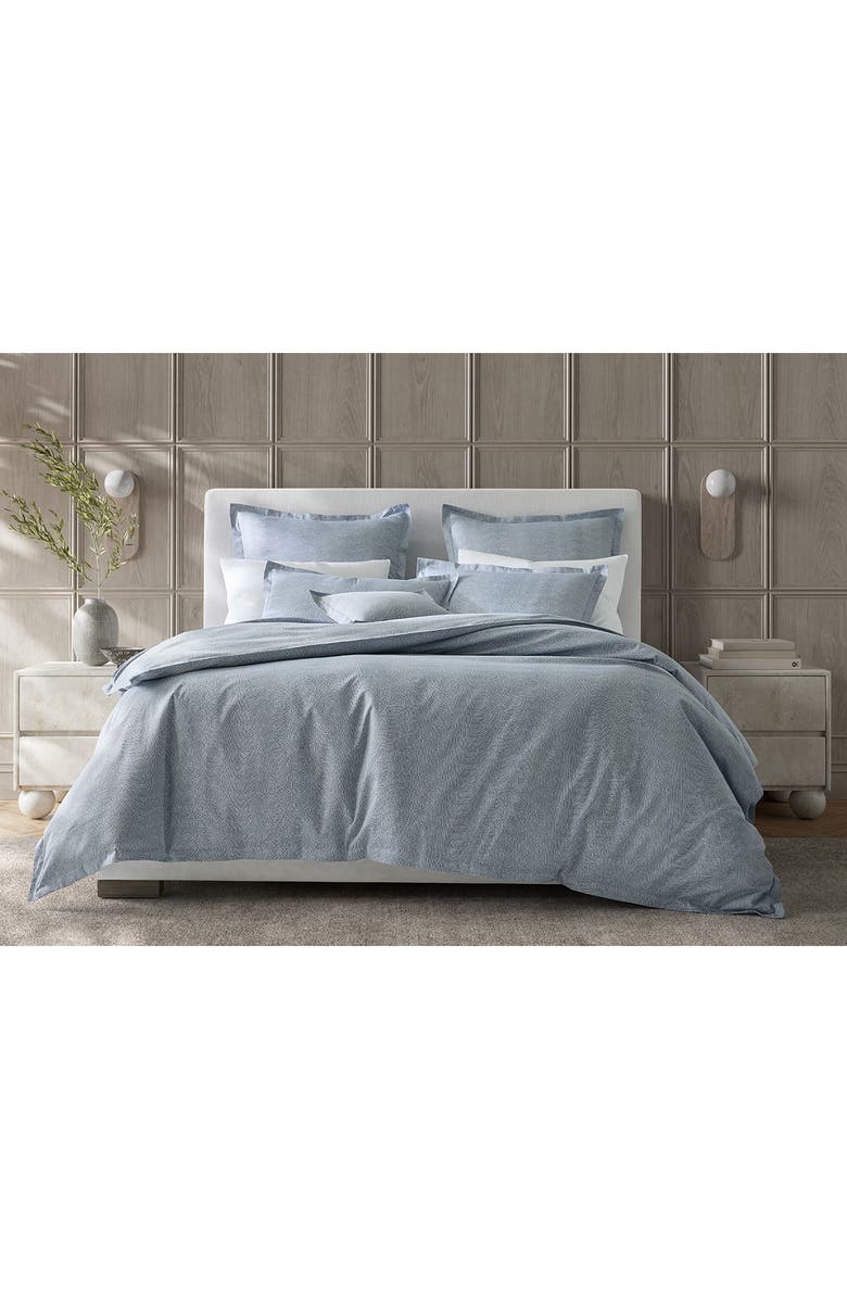 Matouk Jasper Cotton Sateen Fitted Sheet, Alternate, color, Charcoal