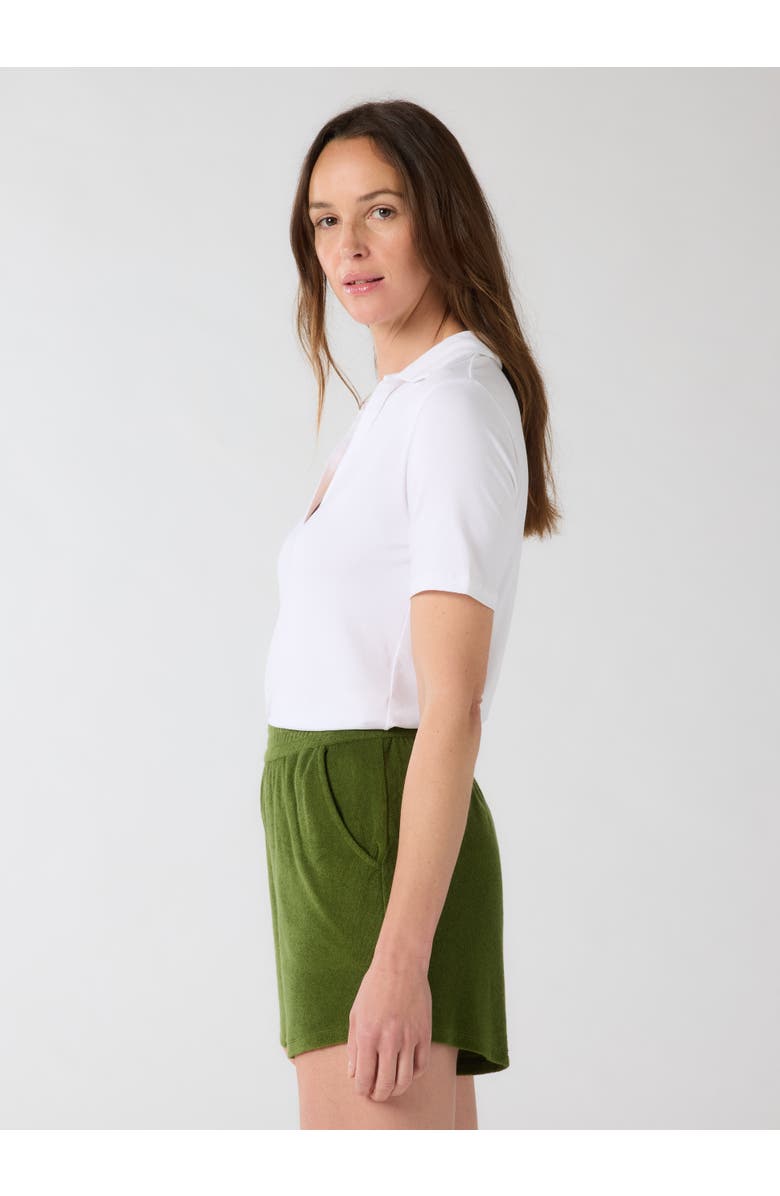 Majestic Filatures Soft Touch Short Sleeve V-Neck Polo, Alternate, color, Blanc