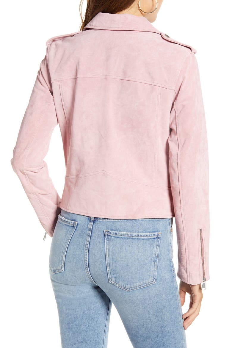 Suede Moto Jacket, Alternate, color, BLUSH