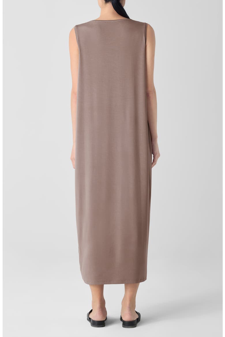 Round Neck Oval Stretch Sleeveless Midi Dress, Alternate, color, COCOA