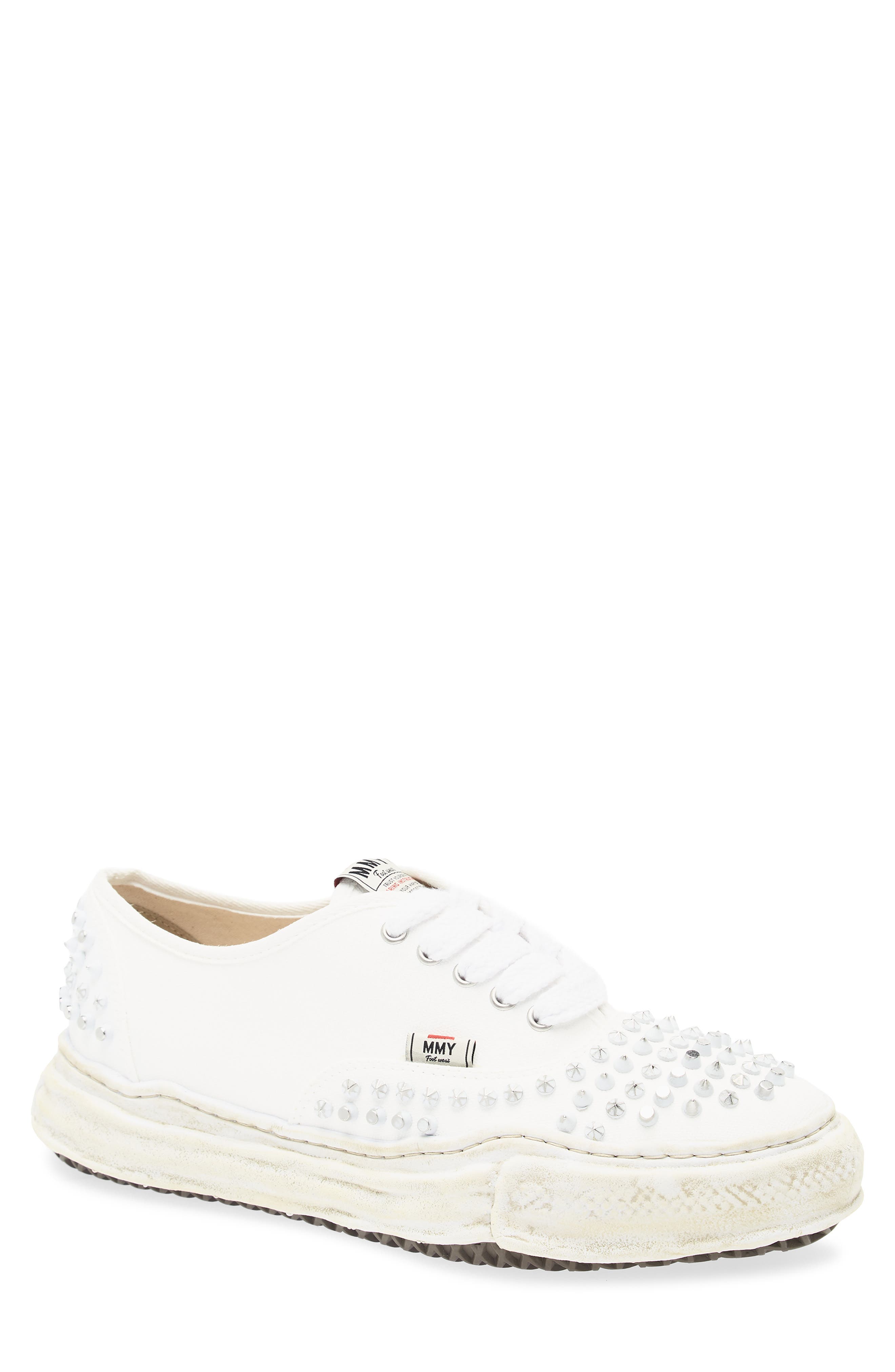 Maison MIHARA YASUHIRO Baker Studded Low Top Sneaker, Main, color, White