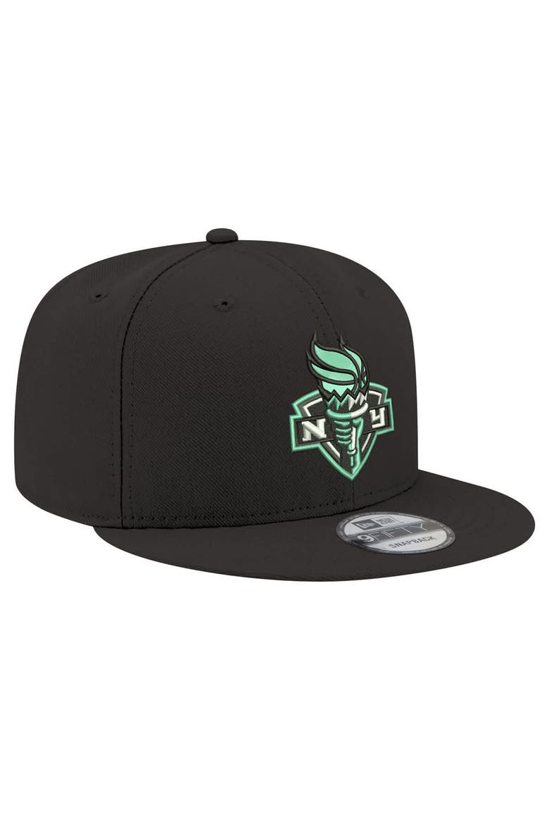 Unisex New Era Black New York Liberty Logo 9FIFTY Snapback Hat, Alternate, color, Black