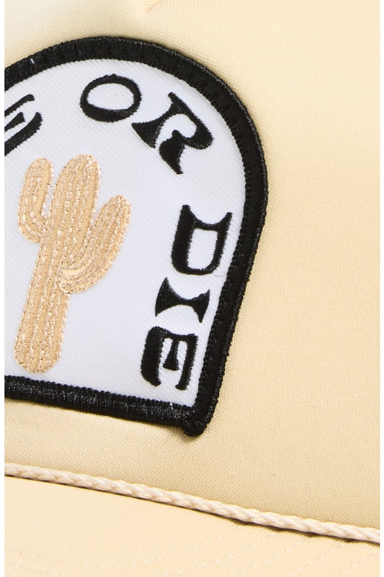 Ride or Die Patch Snapback Trucker Hat, Alternate, color, KHAKI