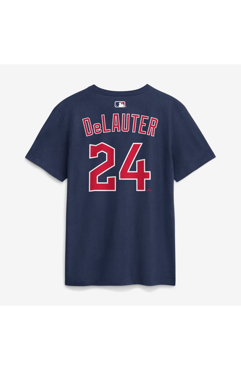 Nike Men's Nike Chase DeLauter Navy Cleveland Guardians Name & Number T-Shirt, Alternate, color, Navy