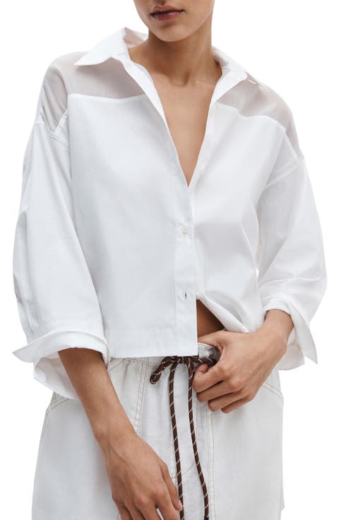 Elly Crop Button-Up Shirt