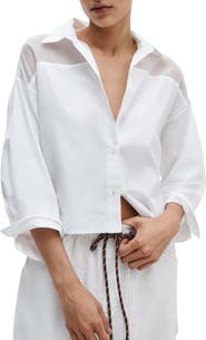 rag & bone Elly Crop Button-Up Shirt