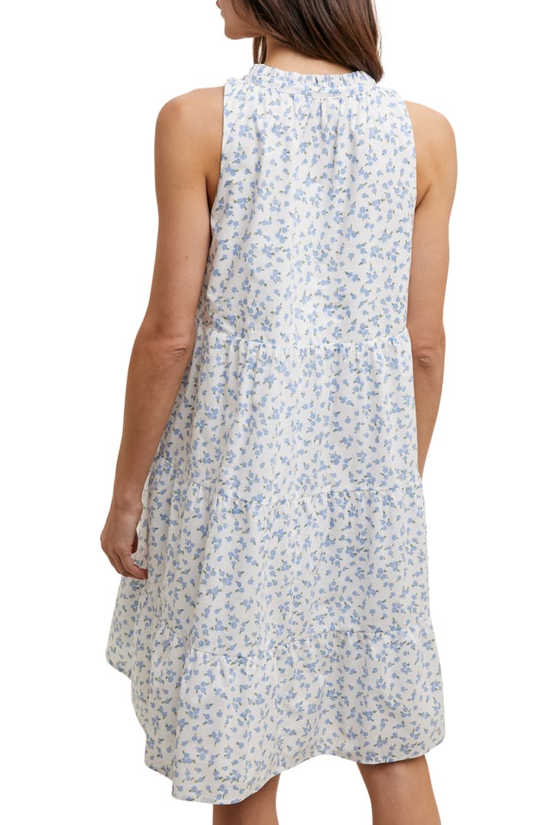 WISHLIST Ditsy Floral Sleeveless Cotton Babydoll Dress, Alternate, color, Off White/ Sky