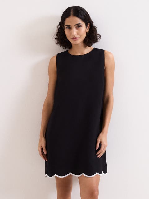 Marta Scalloped Hem Shift Dress