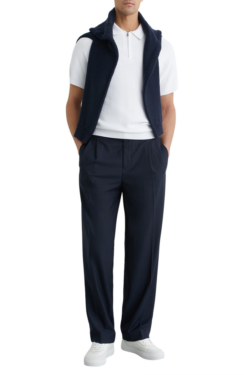 Reiss Estate Textured Stitch Zip Polo, Alternate, color, 