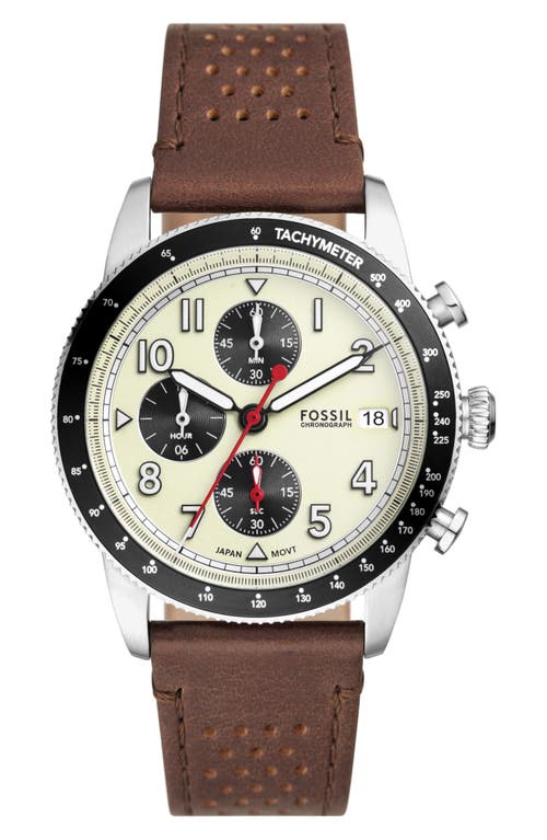 Fossil Sport Tourer Silicone Strap Chronograph Watch, 42mm in Brown at Nordstrom, Size 42 Mm
