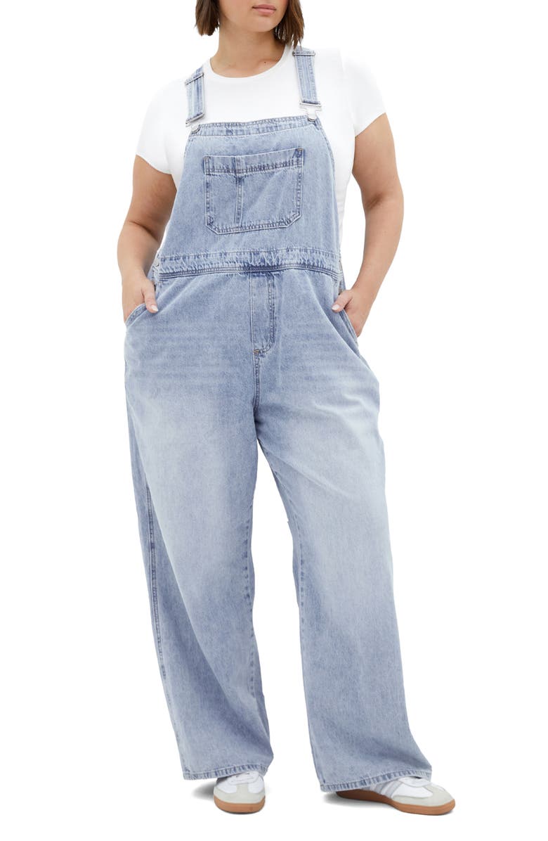 City Chic Straight Leg Overalls, Main, color, 