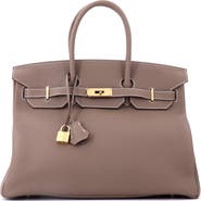 Pre-Owned Hermes Birkin Handbag Grey Togo with Gold Hardware 35