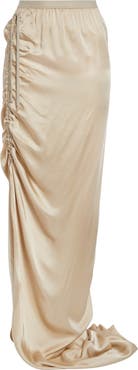 Rick Owens Edfu Ruched Satin Skirt