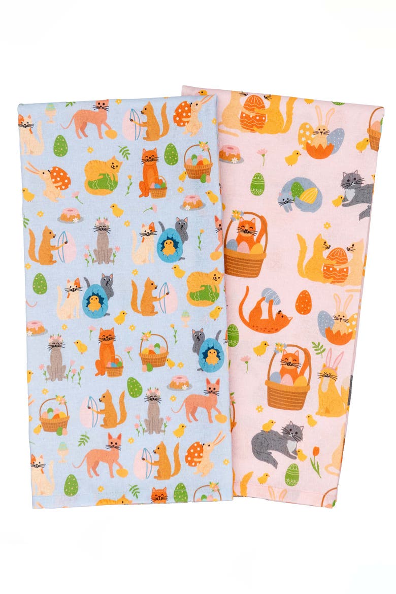 Cat Kitchen Towels, Alternate, color, Easter Kitties