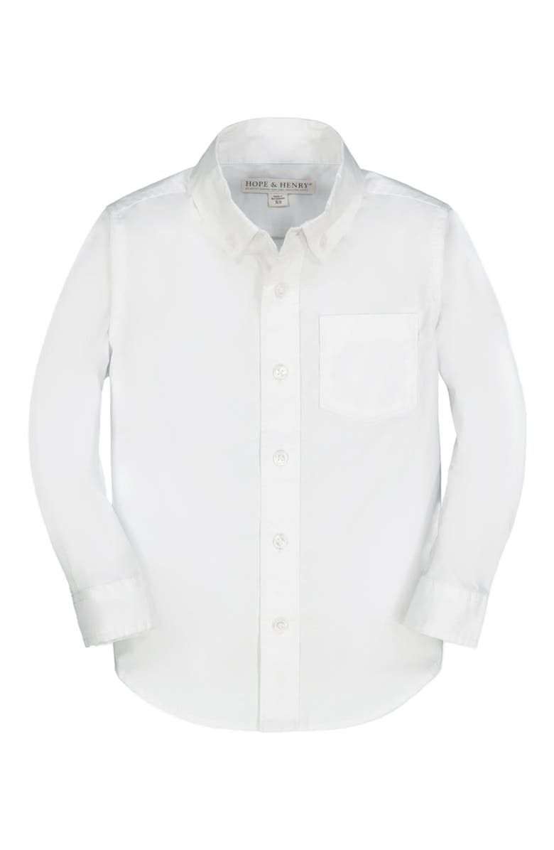 Hope 
Henry Boys
 Organic Poplin Button Down Shirt, Kids, Main, color, Bright White