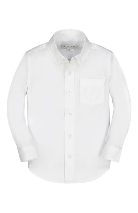 Boys' Organic Poplin Button Down Shirt, Kids