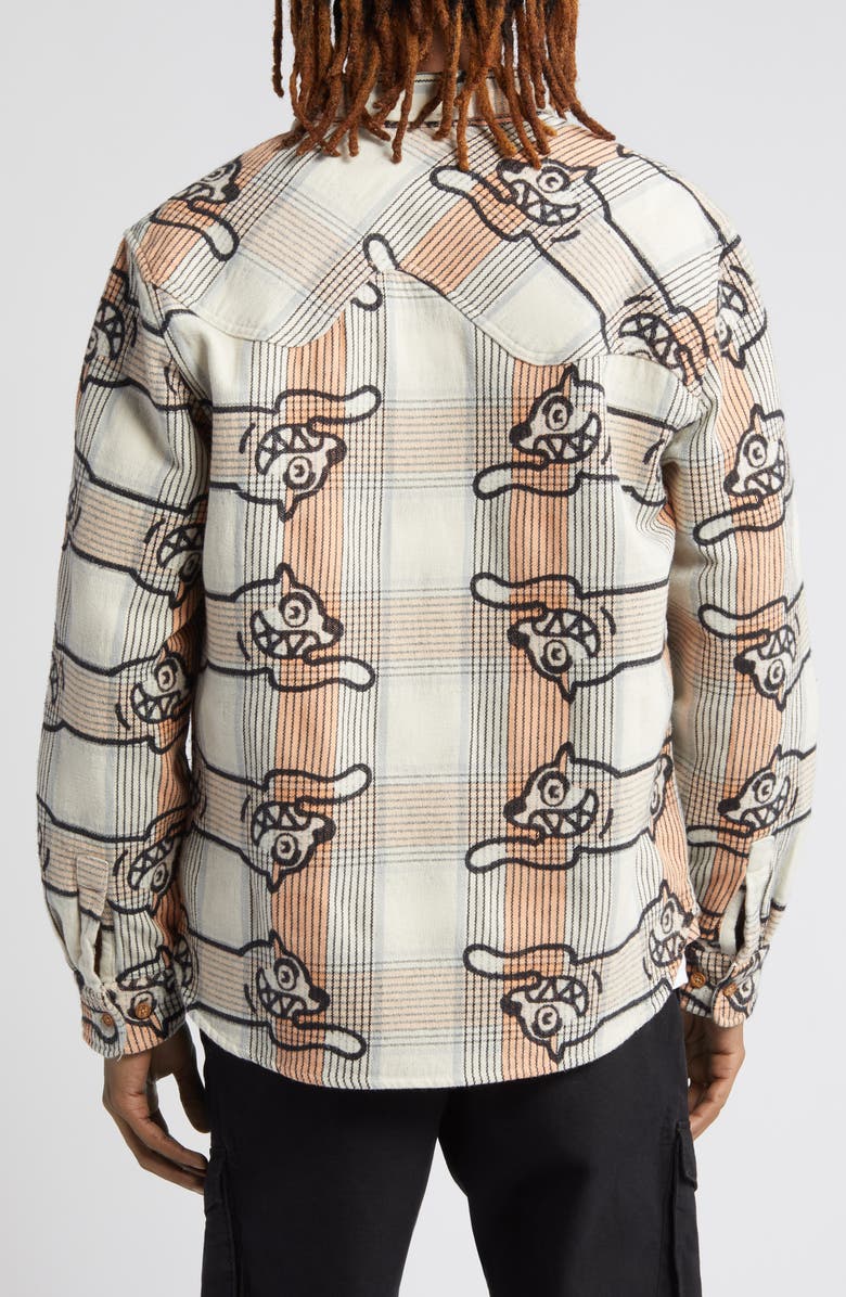 ICECREAM Duke Embroidered Plaid Button-Up Shirt, Alternate, color,