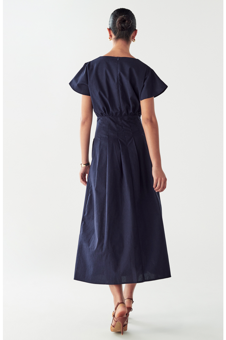 June Midi Dress, Alternate, color, Navy Blue