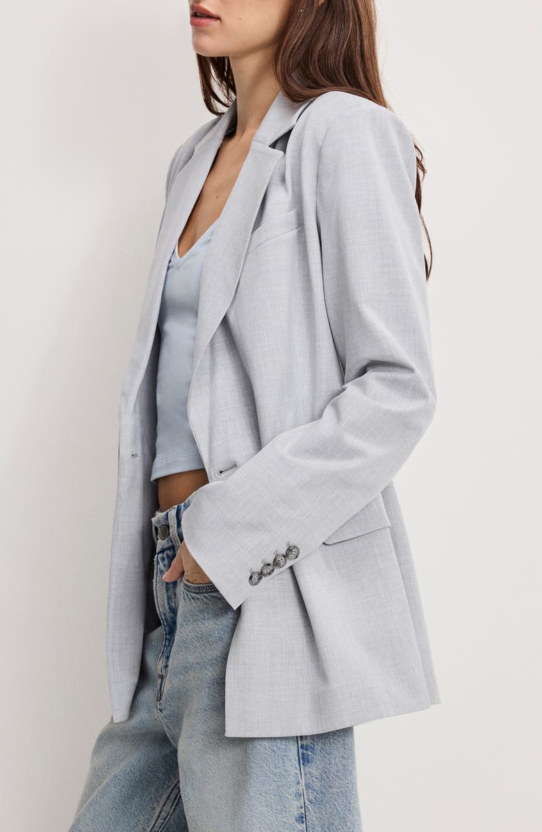 Good American Essential Belted Suit Blazer, Alternate, color, Crosshatch Grey