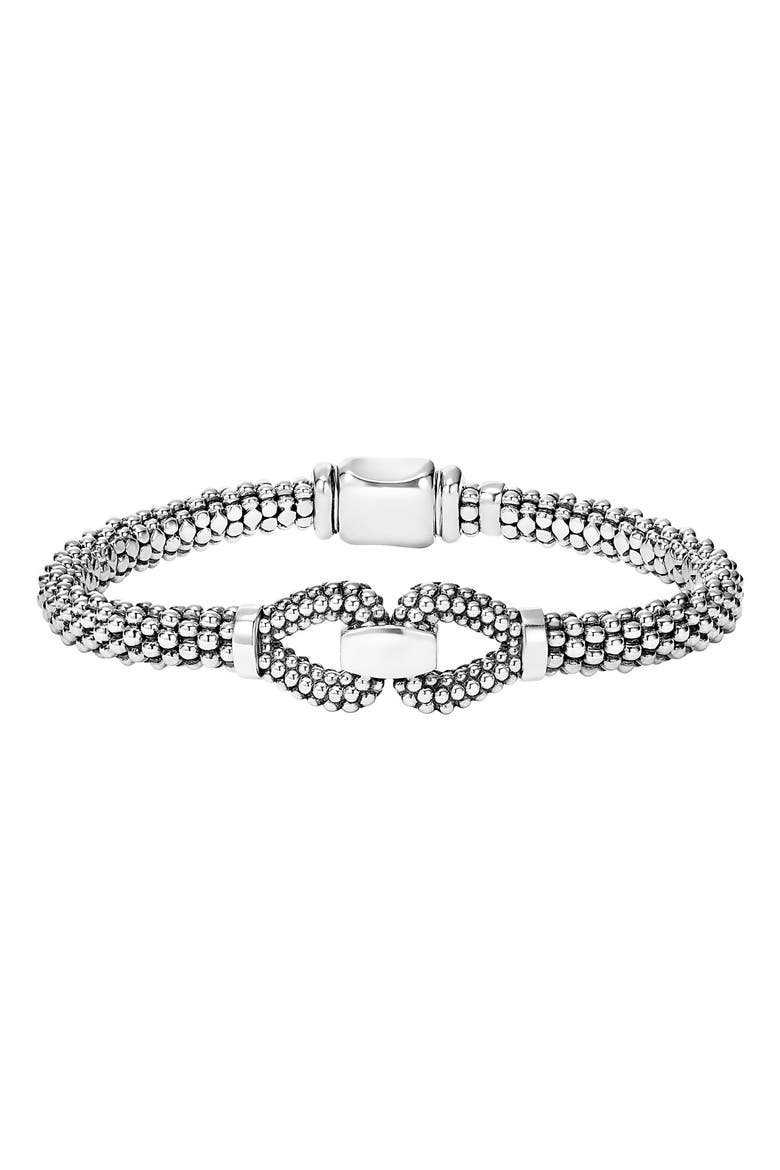 Derby Caviar Beaded Bracelet, Main, color, SILVER