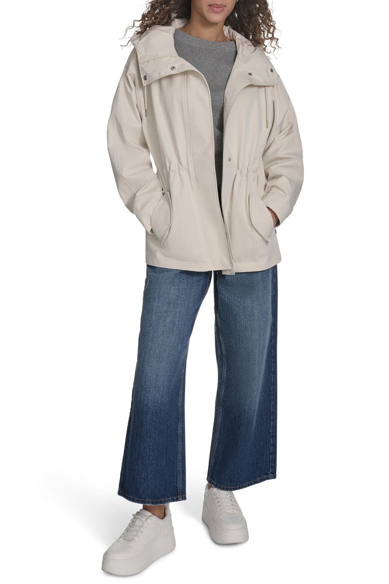 Hooded Water Resistant Jacket, Alternate, color, ALMOND MILK