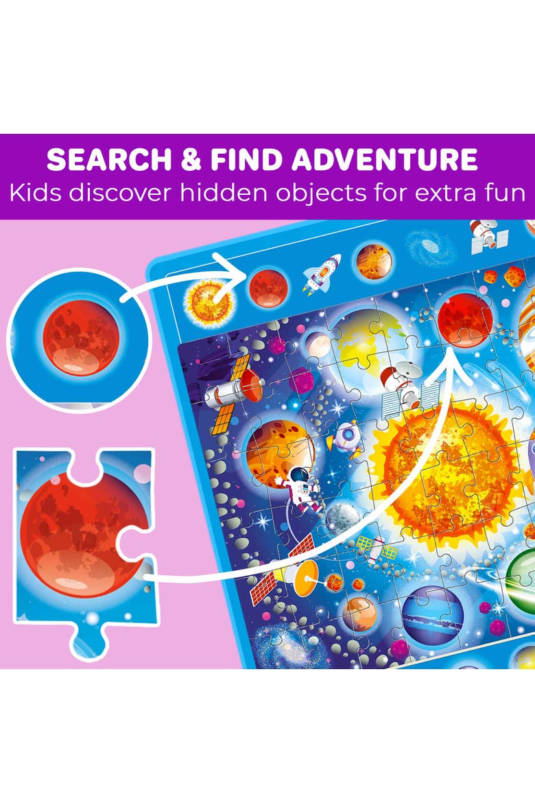 60 Pieces Magnetic Jigsaw Puzzles for Toddlers, Alternate, color, Space