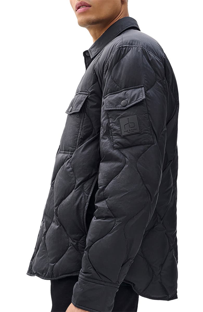 rag & bone Dane Padded Shirt Jacket, Alternate, color, Black