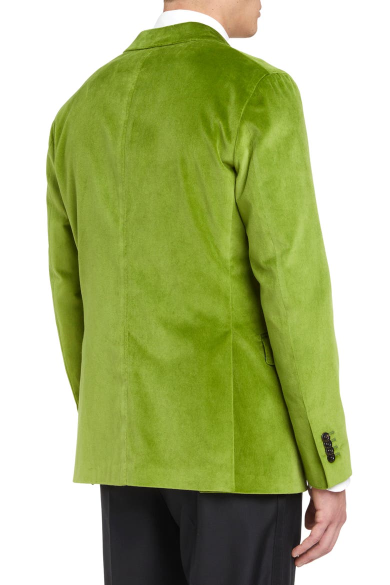 Shawl Collar Stretch Velveteen Dinner Jacket, Alternate, color, GREEN