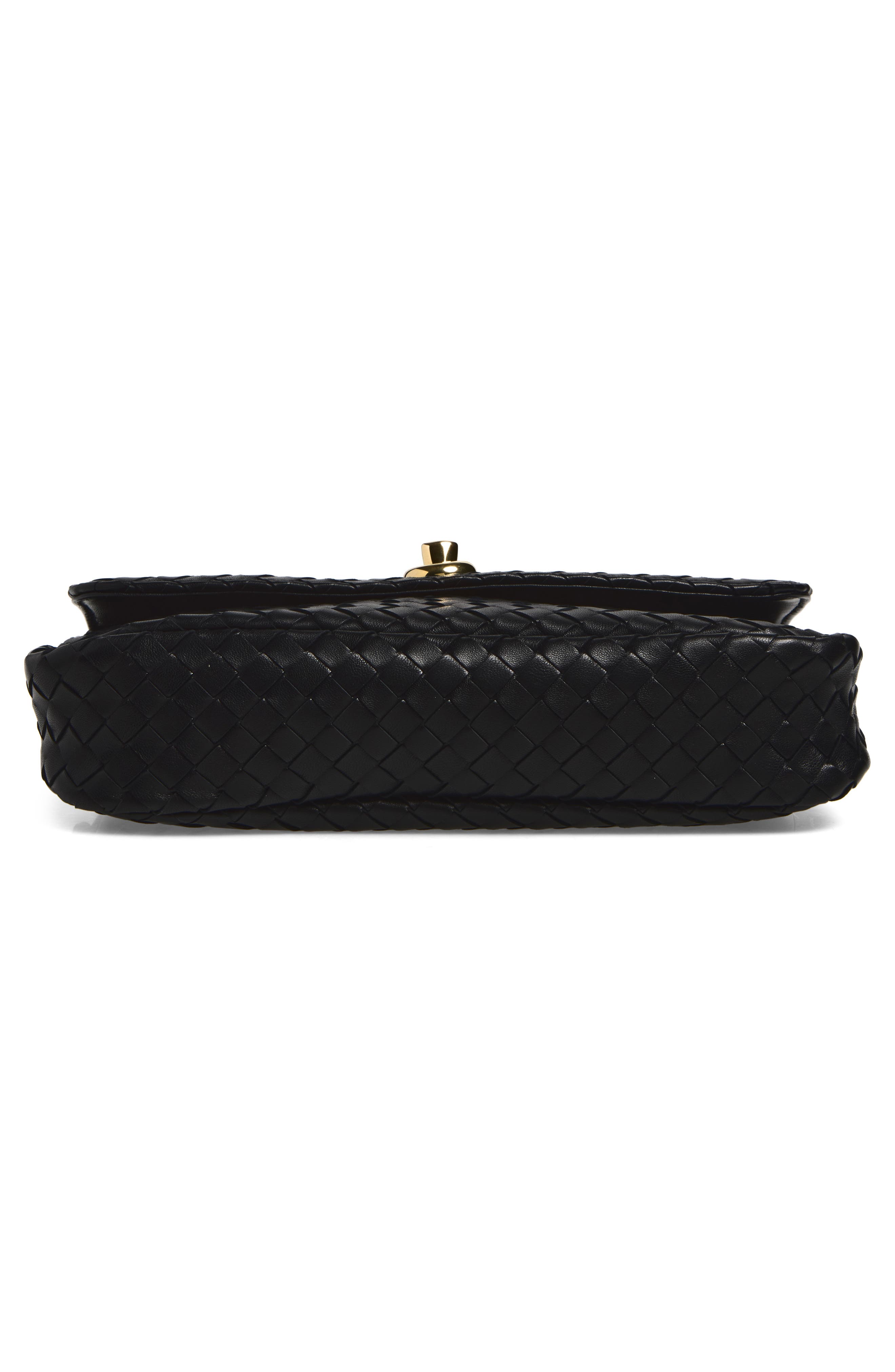 Small Madison Intrecciato Leather Shoulder Bag, Alternate, color, 1019 BLACK-M BRASS