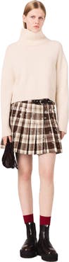 maje Rhinestone checked kilt