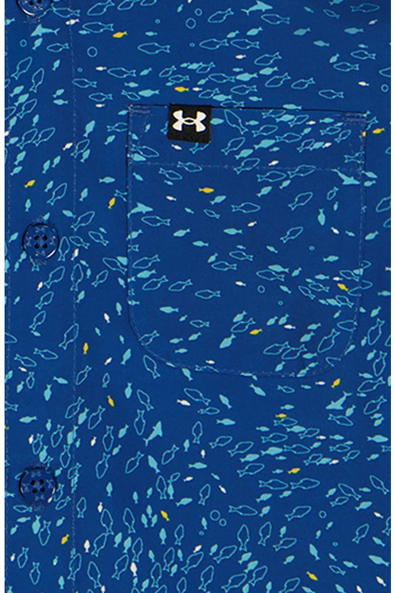 Kids' Fish Print Button-Up Shirt & Shorts Set, Alternate, color, VARSITY BLUE