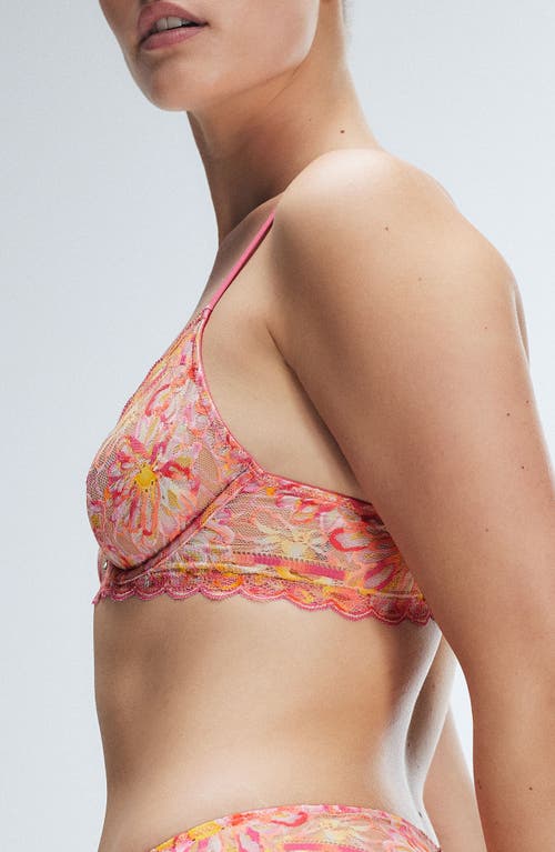 Savage X Fenty Sunray Lace Plunge Bra In Acacia Pink