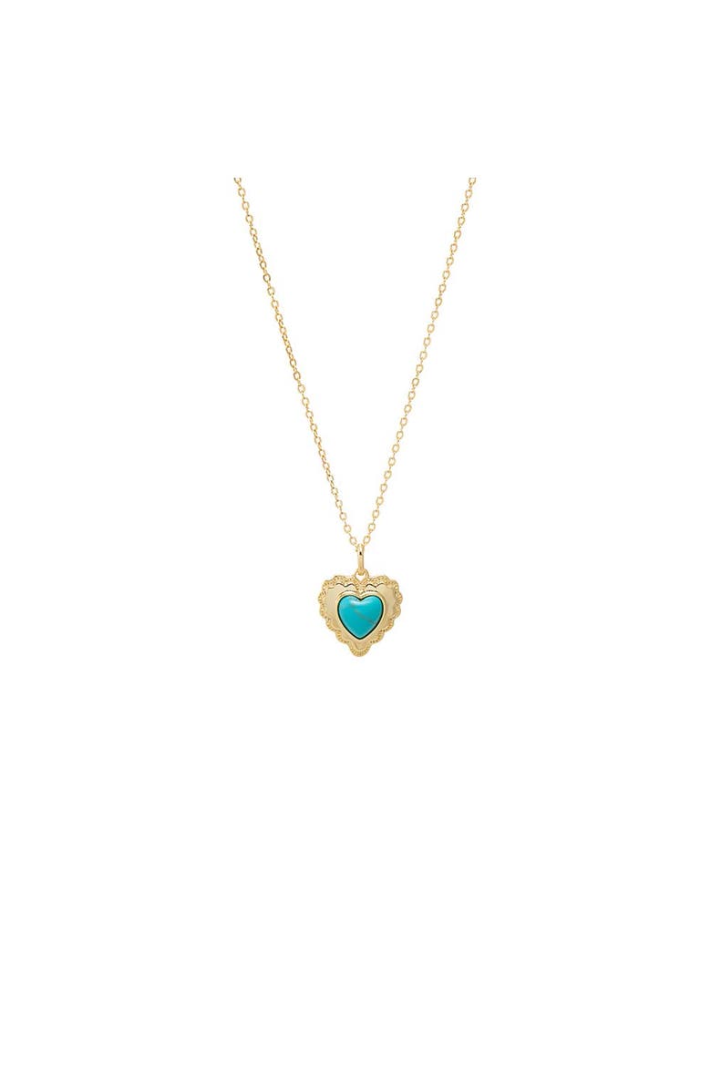 Turquoise Heart Charm Necklace, Main, color, Turquoise